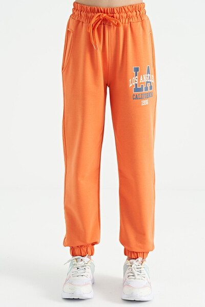 Tommylife Wholesale Orange Standard Fit Jogger Girls Sweatpants - 75120 - Thumbnail