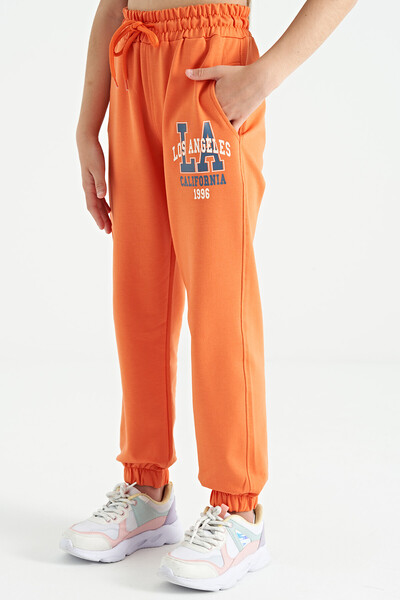 Tommylife Wholesale Orange Standard Fit Jogger Girls Sweatpants - 75120 - Thumbnail