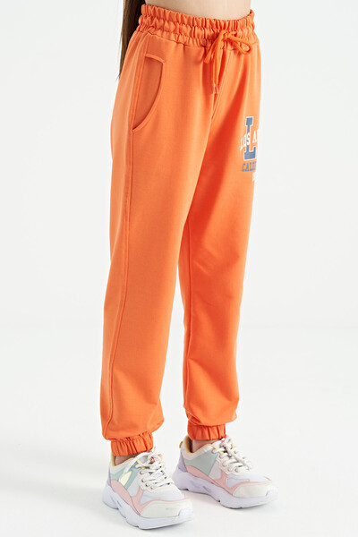 Tommylife Wholesale Orange Standard Fit Jogger Girls Sweatpants - 75120 - Thumbnail