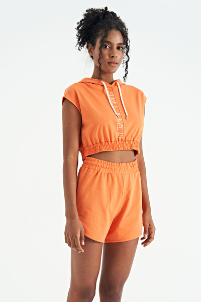 Tommylife Wholesale Orange Standard Fit Women's Shorts - 02156 - Thumbnail