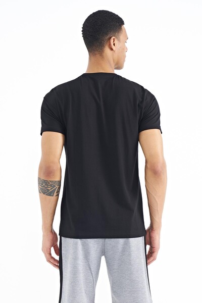 Tommylife Wholesale Oscar Crew Neck Standard Fit Printed Men's T-Shirt 88226 Black - Thumbnail