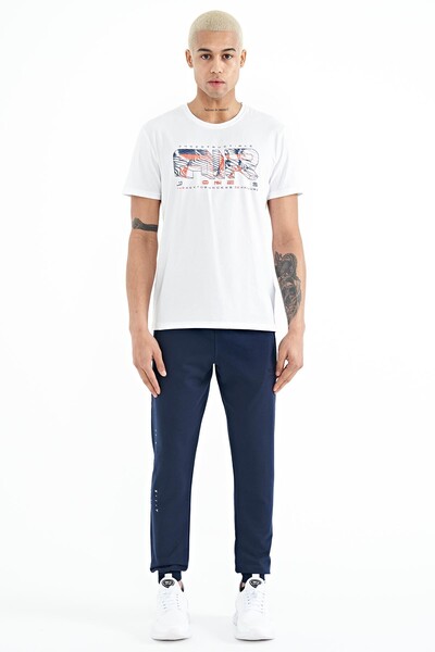 Tommylife Wholesale Oscar Crew Neck Standard Fit Printed Men's T-Shirt 88226 White - Thumbnail