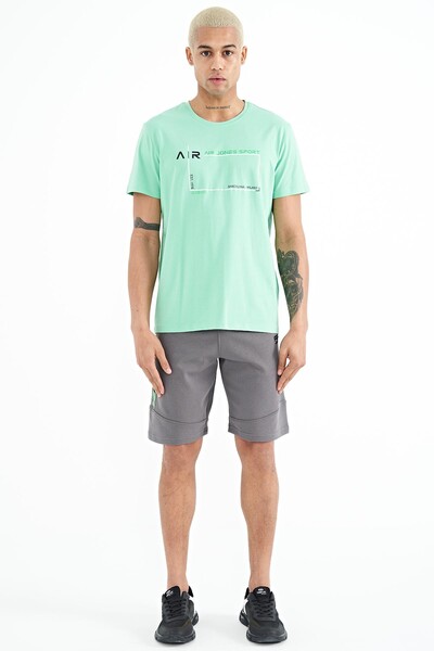 Tommylife Wholesale Otis Crew Neck Standard Fit Printed Men's T-Shirt 88228 Aqua Green - Thumbnail