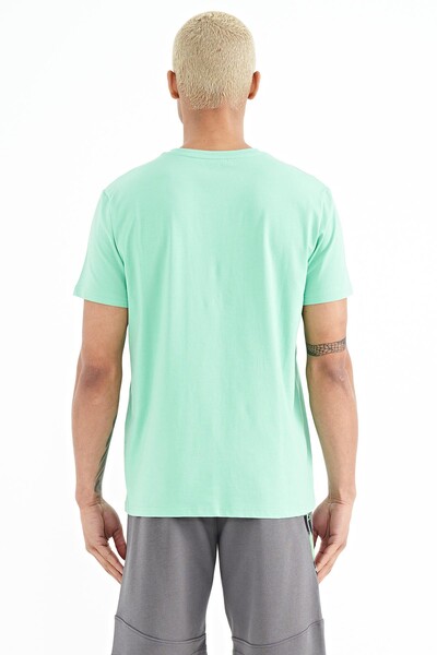 Tommylife Wholesale Otis Crew Neck Standard Fit Printed Men's T-Shirt 88228 Aqua Green - Thumbnail