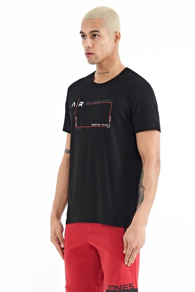 Tommylife Wholesale Otis Crew Neck Standard Fit Printed Men's T-Shirt 88228 Black - Thumbnail