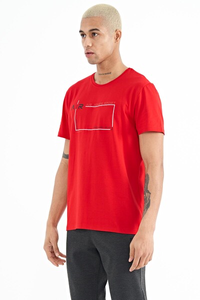 Tommylife Wholesale Otis Crew Neck Standard Fit Printed Men's T-Shirt 88228 Red - Thumbnail