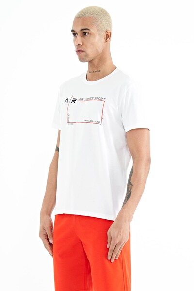 Tommylife Wholesale Otis Crew Neck Standard Fit Printed Men's T-Shirt 88228 White - Thumbnail