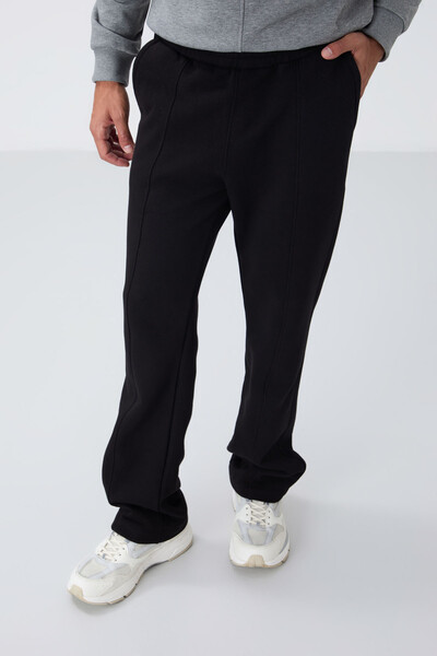 Tommylife Wholesale Oversize Basic Men's Sweatpants 82146 Black - Thumbnail