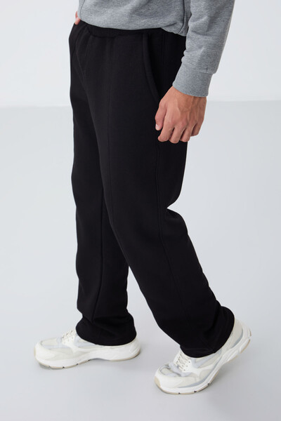 Tommylife Wholesale Oversize Basic Men's Sweatpants 82146 Black - Thumbnail