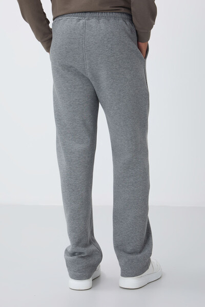 Tommylife Wholesale Oversize Basic Men's Sweatpants 82146 Gray Melange - Thumbnail