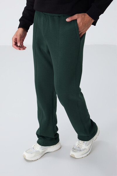 Tommylife Wholesale Oversize Basic Men's Sweatpants 82146 Pine Green - Thumbnail