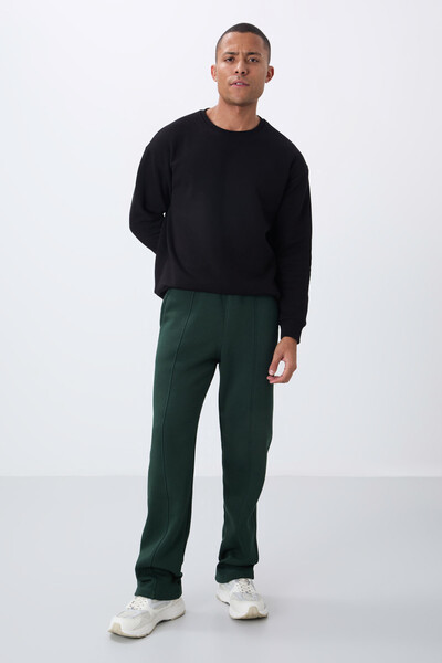 Tommylife Wholesale Oversize Basic Men's Sweatpants 82146 Pine Green - Thumbnail