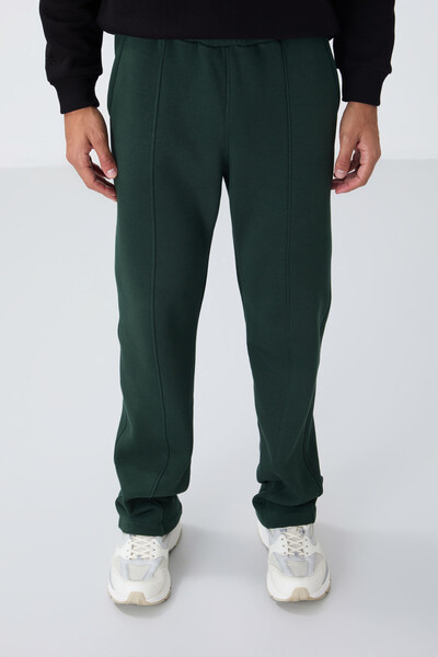 Tommylife Wholesale Oversize Basic Men's Sweatpants 82146 Pine Green - Thumbnail