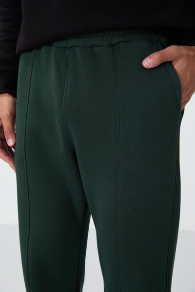 Tommylife Wholesale Oversize Basic Men's Sweatpants 82146 Pine Green - Thumbnail