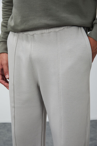 Tommylife Wholesale Oversize Basic Men's Sweatpants 82146 Stone - Thumbnail