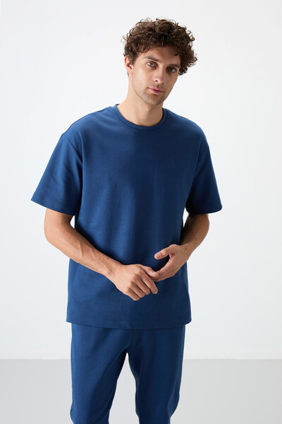 Tommylife Wholesale Oversize Basic Men's T-Shirt Tracksuit Set 85251 Parliament - Thumbnail