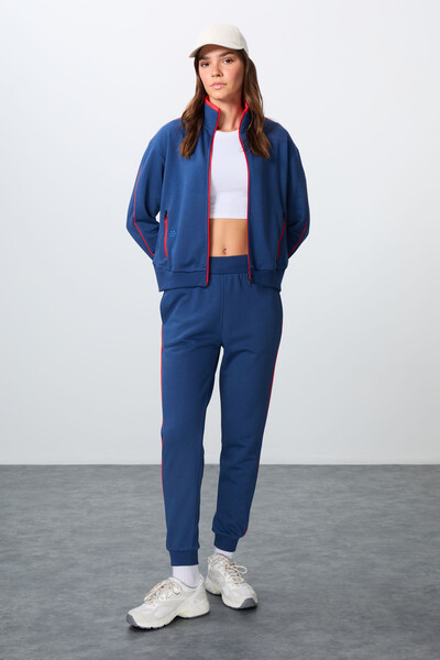 Tommylife Wholesale Oversize Stand Collar Jogger Women's Tracksuit Set 95340 Parliament - Thumbnail