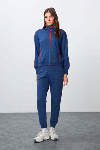 Tommylife Wholesale Oversize Stand Collar Jogger Women's Tracksuit Set 95340 Parliament - Thumbnail