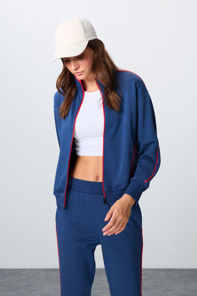 Tommylife Wholesale Oversize Stand Collar Jogger Women's Tracksuit Set 95340 Parliament - Thumbnail