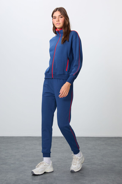 Tommylife Wholesale Oversize Stand Collar Jogger Women's Tracksuit Set 95340 Parliament - Thumbnail