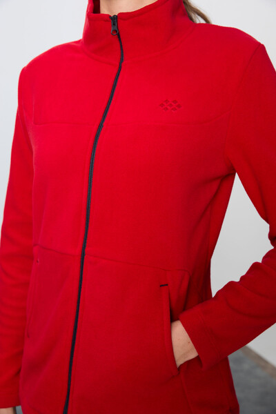 Tommylife Wholesale Oversize Stand Collar Women's Fleece Tracksuit Set 95339 Red - Navy Blue - Thumbnail