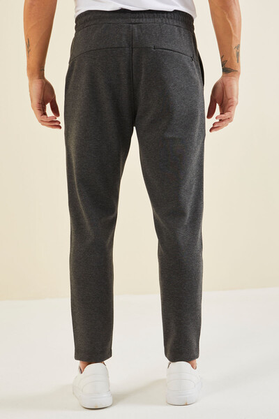 Tommylife Wholesale Perry Standard Fit Basic Men's Sweatpants 84983 Anthracite Melange - Thumbnail