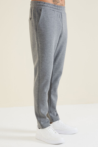 Tommylife Wholesale Perry Standard Fit Basic Men's Sweatpants 84983 Gray Melange - Thumbnail