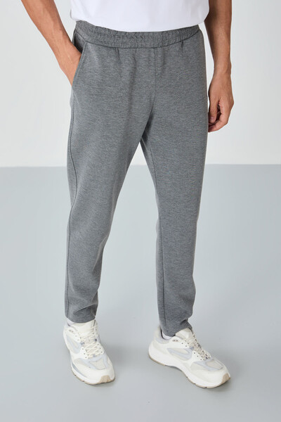 Tommylife Wholesale Perry Standard Fit Basic Men's Sweatpants 84983 Gray Melange - Thumbnail