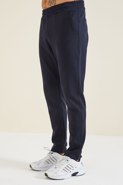 Tommylife Wholesale Perry Standard Fit Basic Men's Sweatpants 84983 Navy Blue - Thumbnail