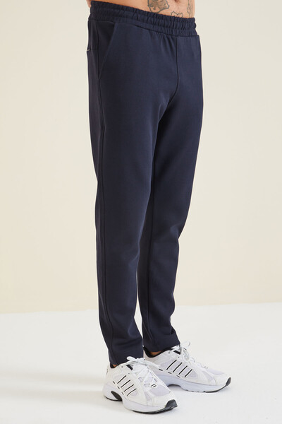 Tommylife Wholesale Perry Standard Fit Basic Men's Sweatpants 84983 Navy Blue - Thumbnail