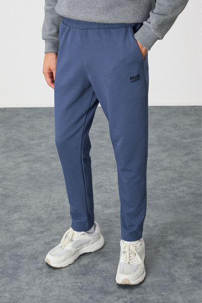 Tommylife Wholesale Perry Standard Fit Basic Men's Sweatpants 84983 Petrol Blue - Thumbnail