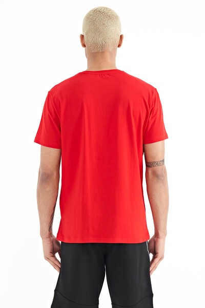 Tommylife Wholesale Peter Crew Neck Standard Fit Printed Men's T-Shirt 88204 Red - Thumbnail