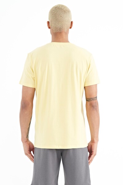 Tommylife Wholesale Peter Crew Neck Standard Fit Printed Men's T-Shirt 88204 Yellow - Thumbnail