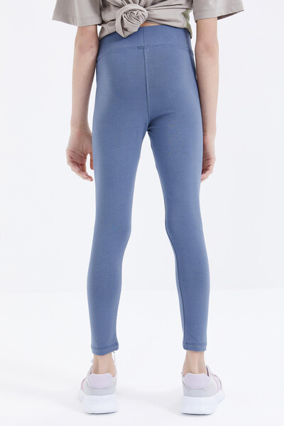 Tommylife Wholesale Petrol Blue High Waisted Skinny Leg Girl's Leggings - 75047 - Thumbnail