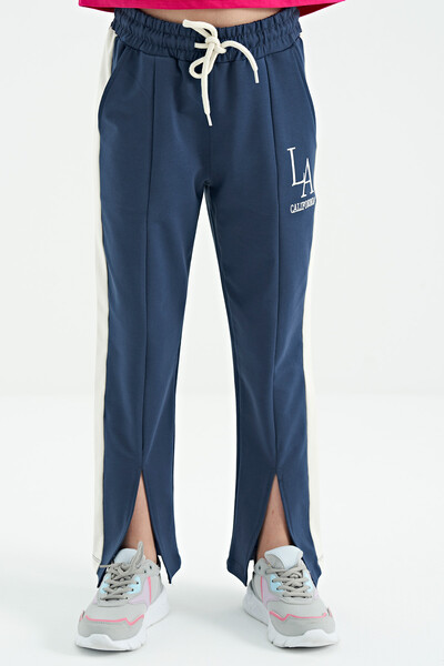 Tommylife Wholesale Petrol Blue Laced Comfy Girls Sweatpants - 75121 - Thumbnail
