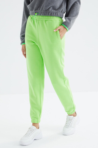 Tommylife Wholesale Pistachio Green High Waisted Comfy Jogger Women's Sweatpants - 94624 - Thumbnail