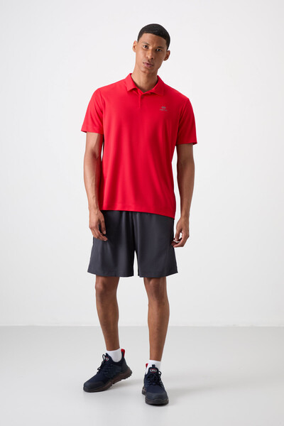 Tommylife Wholesale Polo Neck Standard Fit Active Sports Men's T-Shirt 88252 Red - Thumbnail