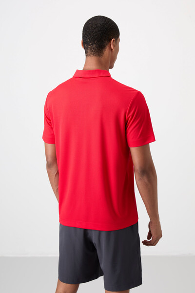 Tommylife Wholesale Polo Neck Standard Fit Active Sports Men's T-Shirt 88252 Red - Thumbnail