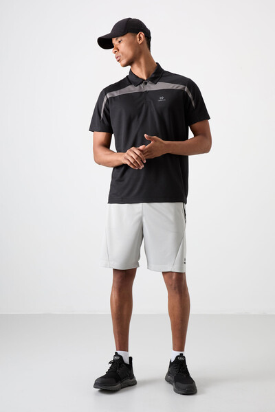 Tommylife Wholesale Polo Neck Standard Fit Active Sports Men's T-Shirt 88392 Black - Thumbnail