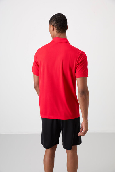 Tommylife Wholesale Polo Neck Standard Fit Active Sports Men's T-Shirt 88392 Red - Thumbnail