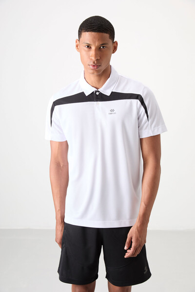 Tommylife Wholesale Polo Neck Standard Fit Active Sports Men's T-Shirt 88392 White - Thumbnail