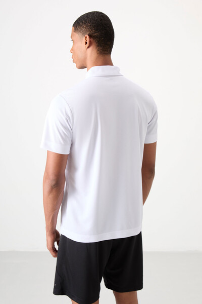 Tommylife Wholesale Polo Neck Standard Fit Active Sports Men's T-Shirt 88392 White - Thumbnail