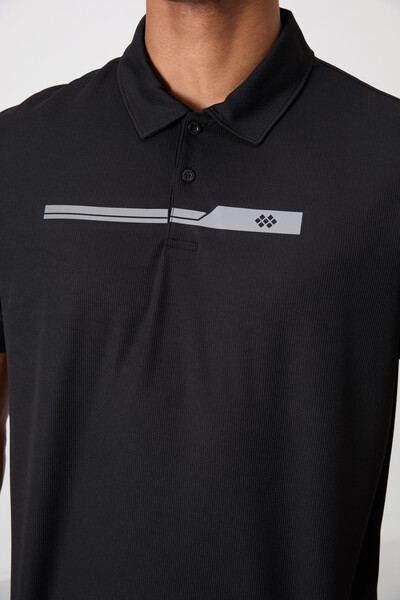 Tommylife Wholesale Polo Neck Standard Fit Active Sports Men's T-Shirt 88393 Black - Thumbnail
