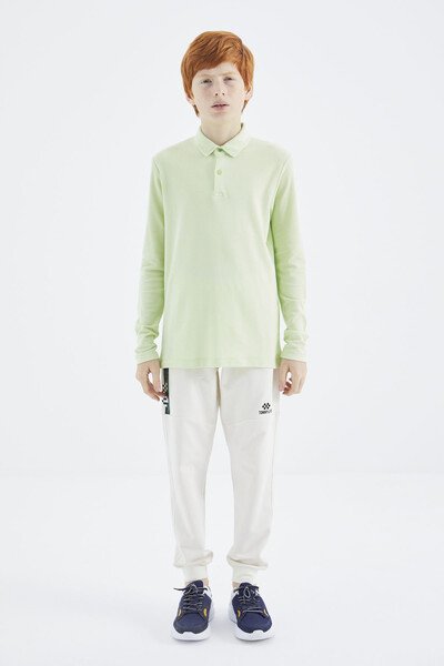 Tommylife Wholesale Polo Neck Standard Fit Boys' Sweatshirt 11170 Light Green - Thumbnail