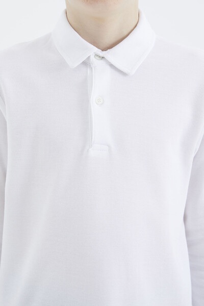 Tommylife Wholesale Polo Neck Standard Fit Boys' Sweatshirt 11170 White - Thumbnail