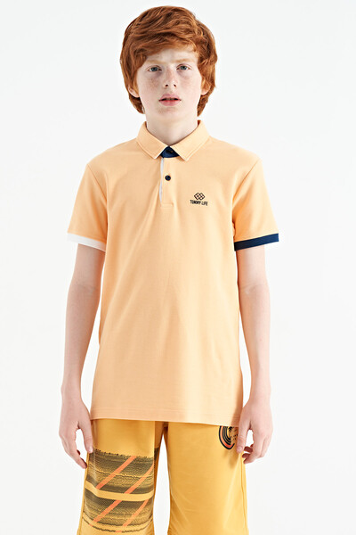 Tommylife Wholesale Polo Neck Standard Fit Boys' T-Shirt 11083 Melon - Thumbnail