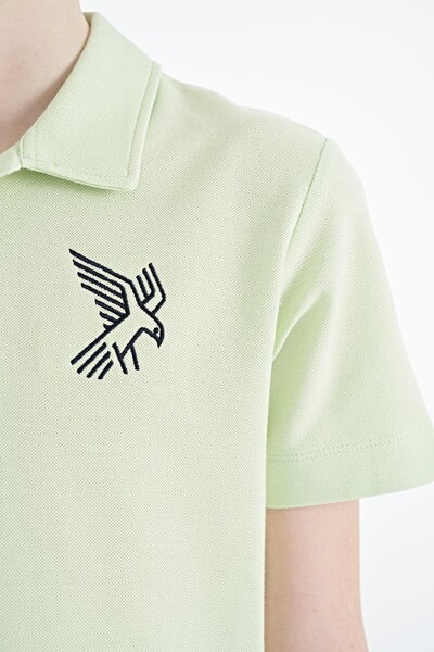 Tommylife Wholesale Polo Neck Standard Fit Boys' T-Shirt 11084 Light Green - Thumbnail