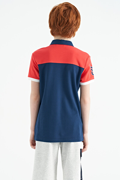 Tommylife Wholesale Polo Neck Standard Fit Boys' T-Shirt 11087 Indigo - Thumbnail