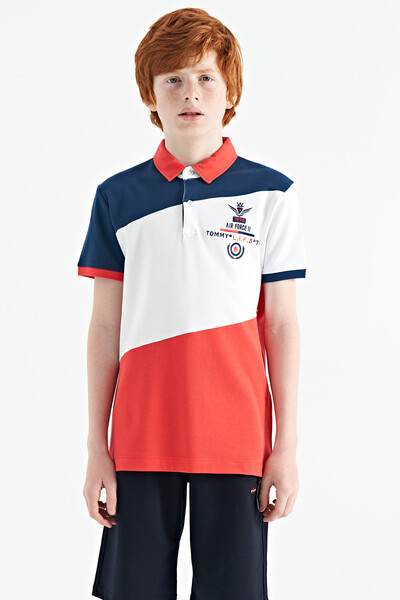 Tommylife Wholesale Polo Neck Standard Fit Boys' T-Shirt 11088 Coral - Thumbnail