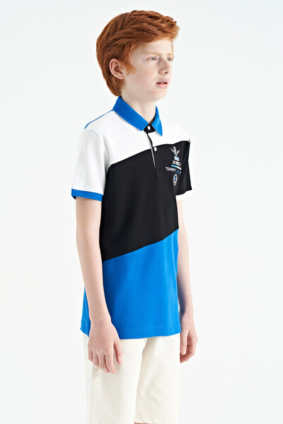 Tommylife Wholesale Polo Neck Standard Fit Boys' T-Shirt 11088 Saxe - Thumbnail